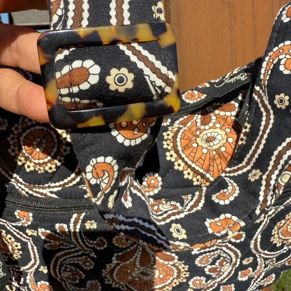 Vera Bradley Black and Tan Paisley Shoulder Bag - Picture 6 of 13
